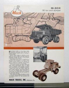 1966 Mack Truck Model M 30X Sales Brochure & Specification Sheet