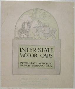 1915 to 1919 Inter State Motor Car 5 Passenger Touring Series T Sale Sheet Orig