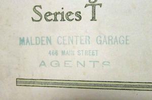 1915 to 1919 Inter State Motor Car 5 Passenger Touring Series T Sale Sheet Orig