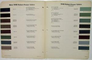 1948 Kaiser Frazer Dupont Paint Chips Color Combinations Codes Bulletin No 3
