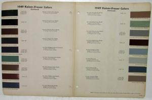 1949 Kaiser-Frazer Dupont Paint Chips Bulletin No 4