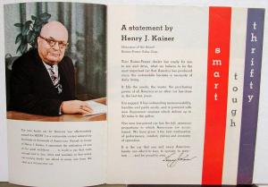 1951 Kaiser Frazer Henry J Tabbed Color Sales Brochure Folder Original