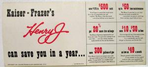 1951 Kaiser Frazer Henry J New Car Sales Brochure Original