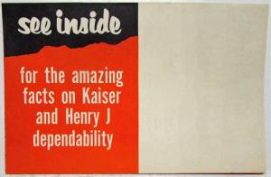 1951 1952 Kaiser Henry J Features Facts Engineering Facts Sales Folder Mailer