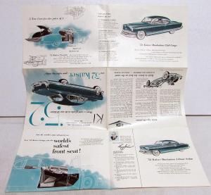 1952 Kaiser DeLuxe & Manhattan Sedans & Coupes Sales Brochure Folder Original