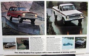 1973 Jeep Quadra Trac System 4WD Original Sales Brochure Wagoneer Truck