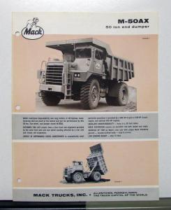 1969 Mack Truck Model M 50AX Sales Brochure & Specification Sheet