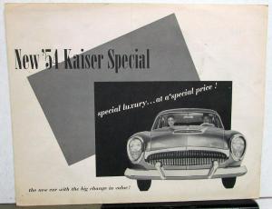 1954 Kaiser Special 4 & 2 Door & Specifications Sales Brochure Folder Original