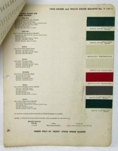 1955 Kaiser and Willys Dupont Paint Chips Bulletin No 2 Sheet 3 Total Original