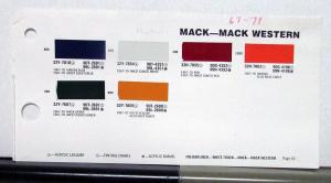 1967 1968 1969 1970 1971 Mack Western Truck Paint Chips