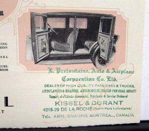 1928 Kissel Six Model 6 70 Four Door Brougham Sedan Sales Folder Original