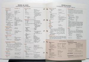 1972 Mack Truck Model M 50AX Specification Sheet