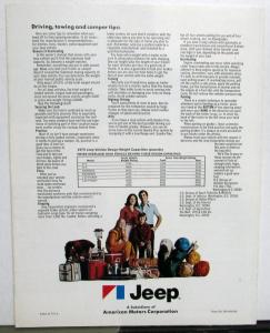 1975 Jeep 4 Wheel Drive Recreational Vehicles Original Sales Brochure