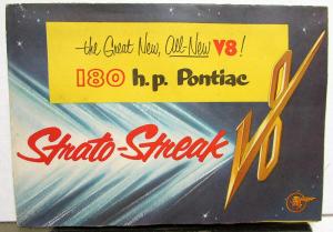 1955 Pontiac Strato Streak V8 Engine Color Sales Folder Original