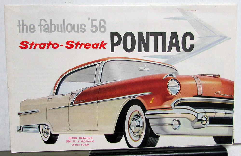 1956 Pontiac Strato Streak V8 Catalina Star Chief Safari Wagon Sales Brochure