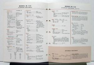 1974 Mack Truck Model M 15X Specification Sheet