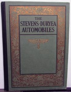 1908 Stevens Duryea Automobiles Original Color Sales Brochure Prestige Hardbound
