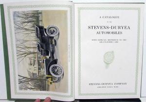 1908 Stevens Duryea Automobiles Original Color Sales Brochure Prestige Hardbound