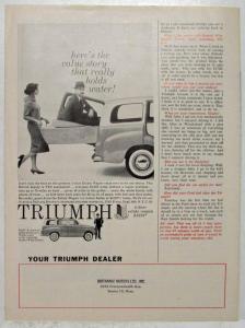 1958 Triumph Sports Cars Illustrated How Big is a Family Car Reprint Folder