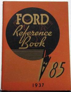1937 Ford 85 V8 Reference Book Owners Manual Reproduction Orange Cover