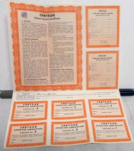 1952 Chrysler Saratoga New Yorker Imperial Crown Imperial Owners Manual Extras