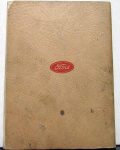 1942 Ford 6 Cylinder Passenger Car Ref Book Owners Manual Original
