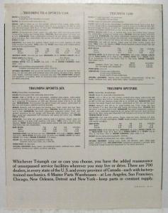 1962-1964 Triumph Builds Six Special Cars Sales Brochure