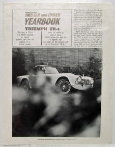 1965 Triumph TR-4 Car and Driver Article Reprint