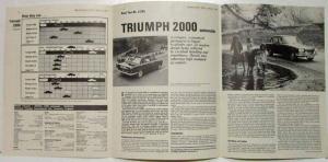 1965 Triumph 2000 Motor Magazine Road Test Reprint Folder - English Market