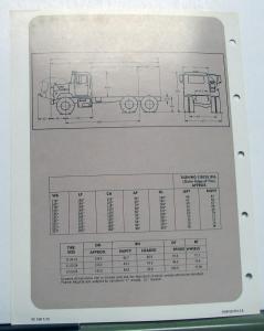 1976 Mack Truck Model DM 600SX Specification Sheet