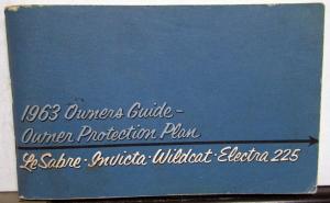 1963 Buick LeSabre Invicta Wildcat Electra 225 Owners Manual