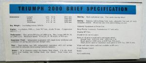 1966 Triumph Masterly 2000 Sales Folder