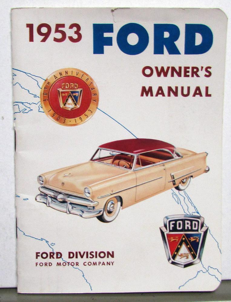 1953 Ford Passenger Car Owners Manual Original