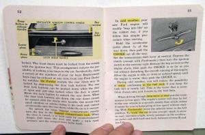 1953 Ford Passenger Car Owners Manual Original
