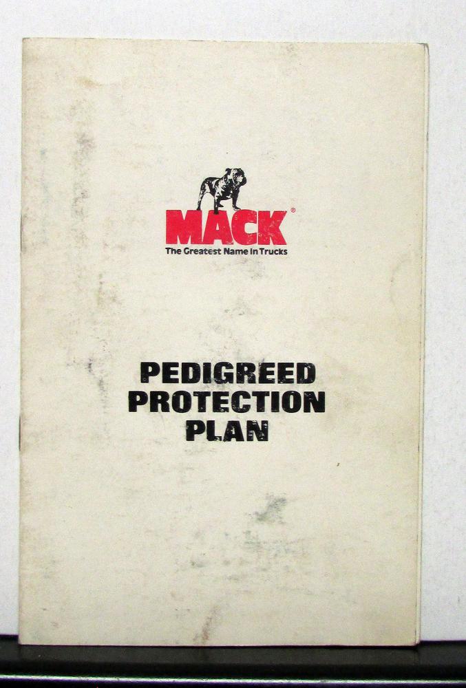 1978 Mack Truck Pedigreed Protection Plan Sales Brochure