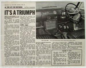 1963-1969 Triumph 2000 Article Reprint from The Sun - Australian Market