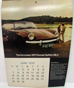 1970 Triumph Full Line Calendar - UK Market