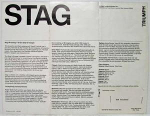 1972 Triumph Stag Spec Sheet with Business Card