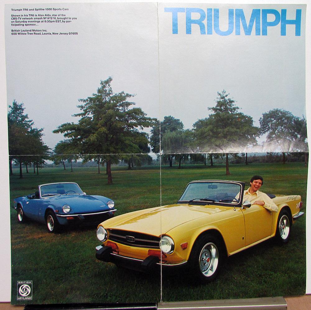 1974 Triumph TR6 and Spitfire Folder Poster with Alan Alda