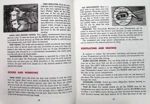 1956 Ford Thunderbird Handbook Owners Manual Reproduction