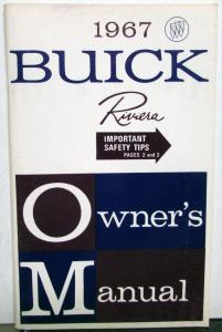 1967 Buick Riviera Owners Manual Original