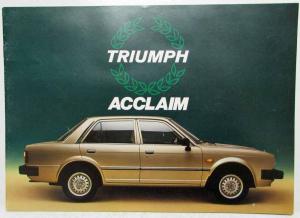 1981-1984 Triumph Acclaim Large Sales Brochure Green Cover - German Text