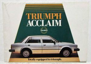 1981 1982 1983 1984 Triumph Acclaim Small Sales Folder White Cover - UK Mkt