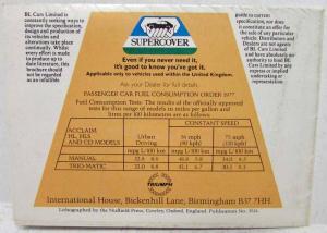 1981 1982 1983 1984 Triumph Acclaim Small Sales Folder White Cover - UK Mkt