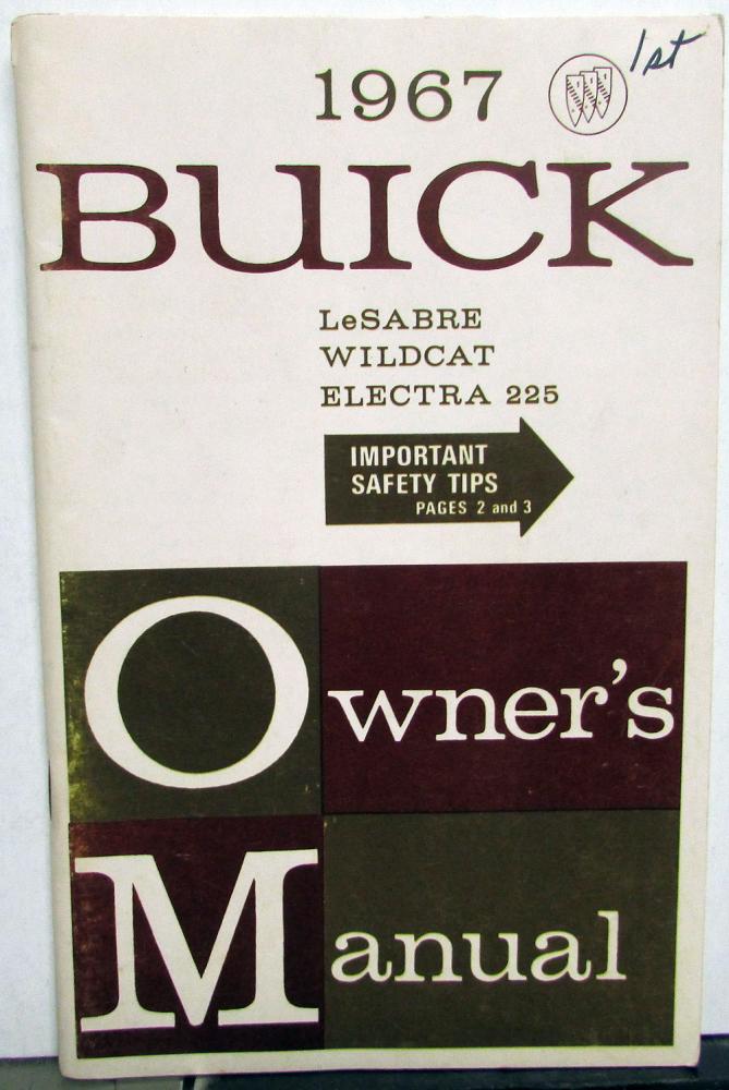 1967 Buick LeSabre Wildcat Electra 225 Owners Manual Original
