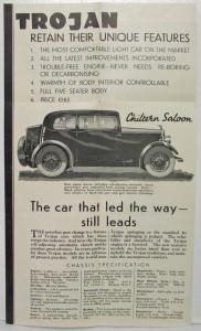 1934 Trojan New Season Pleasure Cars Sales Folder - English Market