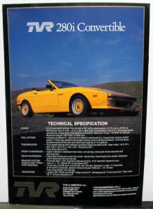 1981 TVR 280i Convertible Exclusive Sports Cars Sales Brochure