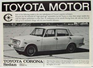 1966 Toyota Corona Sales Folder - UK Market