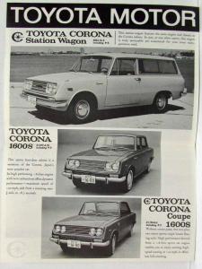 1966 Toyota Corona Sales Folder - UK Market