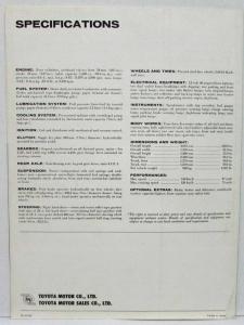1966 Toyota Corona Right-Hand Drive Sales Folder